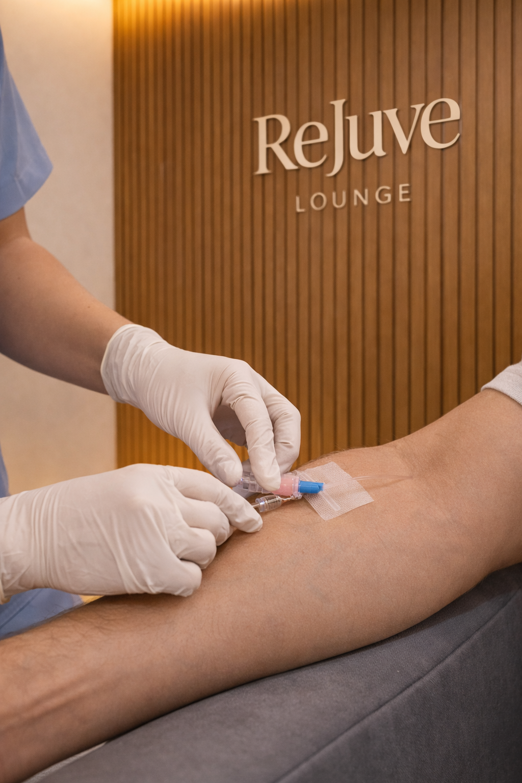 Nurse administering IV therapy at The Longevity Center
